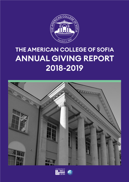 The American College of Sofia Annual Giving Report 2018-2019
