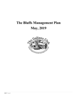 The Bluffs Management Plan May, 2019