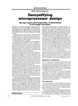 Demystifying Microprocessor Design 27 Able to Isolate Various Sections with MOS Switches