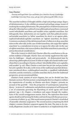 389 Gary Chartier the Anarchist Tradition of Thought Exhibits a High and Perhaps Unique Degree of Dichotomization. It Also Exhib