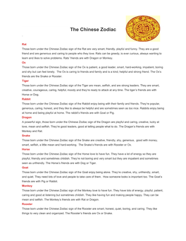 The Chinese Zodiac