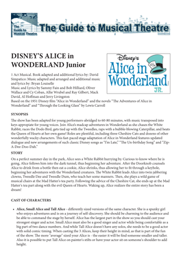 DISNEY's ALICE in WONDERLAND Junior