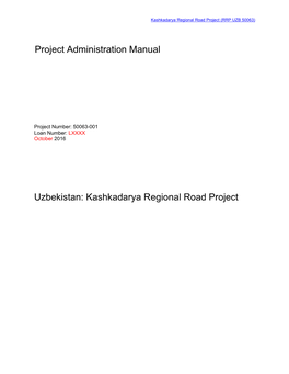 Uzbekistan: Kashkadarya Regional Road Project