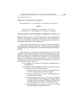 Legal Notice No. 61, Vol. 54, No. 42, 30Th April, 2015