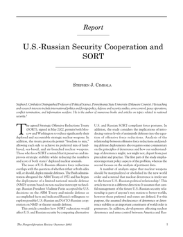 NPR10.2: U.S.-Russian Security Cooperation and SORT