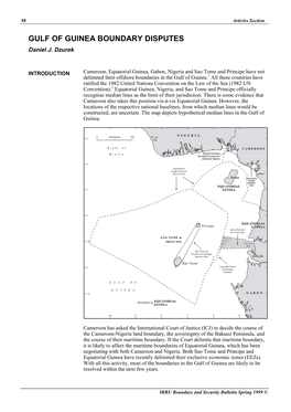 GULF of GUINEA BOUNDARY DISPUTES Daniel J. Dzurek