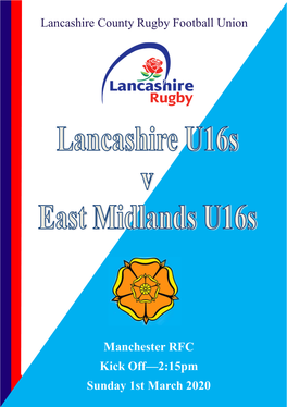 20-03-01 Lancashire U16s V East Midlands U16s Program.Pub