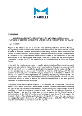 Press Release Marelli Backontrack PDF 235.06 KB