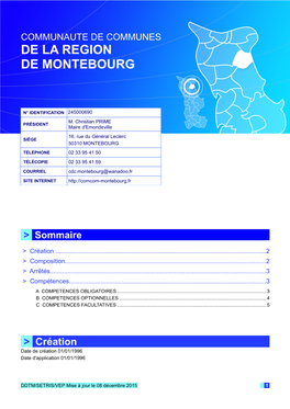 Communaute De Communes De La Region De Montebourg