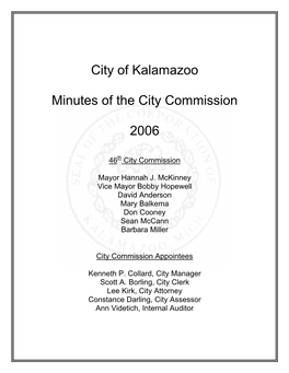2006 City Commission Minutes