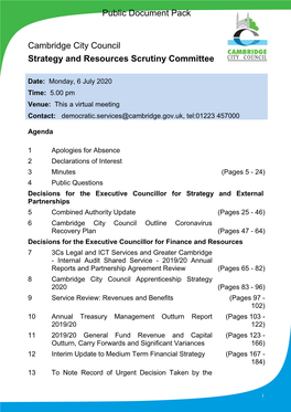 (Public Pack)Agenda Document for Strategy and Resources Scrutiny