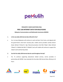 FAQ: Free 1GB Internet Data for Malaysians