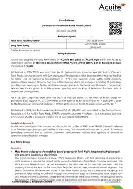 Acuité Ratings & Research Limited (Erstwhile SMERA Ratings Limited)