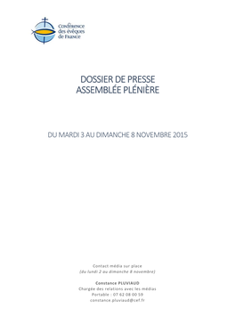Dossier De Presse Assemblée Plénière