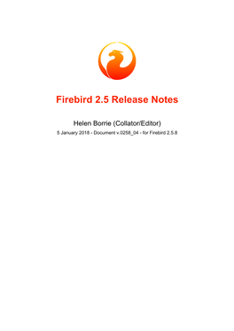 Firebird 2.5.8 Release Notes