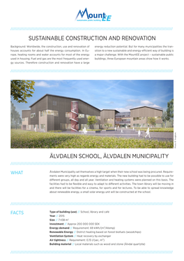 Älvdalen School, Älvdalen Municipality Sustainable