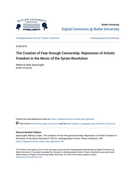 The Creation of Fear Through Censorship: Repression of Artistic Freedom in the Music of the Syrian Revolution