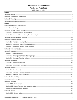 US Equestrian Licensed Officials Policies and Procedures V.4.2– March 19, 2021 Chapter 1 Section 1