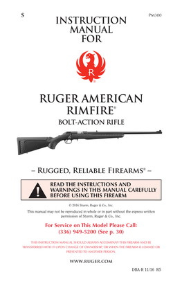Ruger American Rimfire Instruction Manual