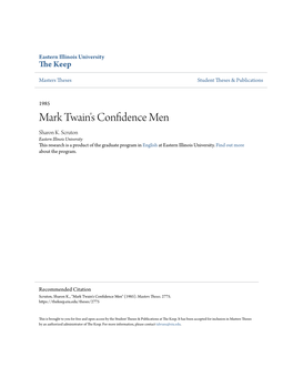 Mark Twain's Confidence Men Sharon K