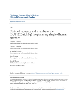 Finished Sequence and Assembly of the DUF1220-Rich 1Q21 Region