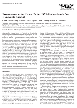 Exon Structure of the Nuclear Factor I DNA-Binding Domain from C