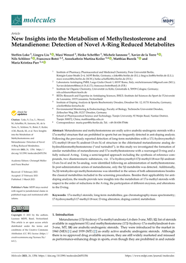 New Insights Into the Metabolism of Methyltestosterone and Metandienone: Detection of Novel A-Ring Reduced Metabolites