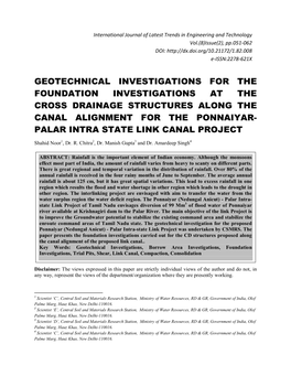 Geotechnical Investigations for the Foundation