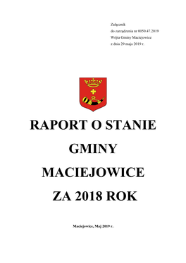 Raport O Stanie Gminy Maciejowice Za 2018 Rok