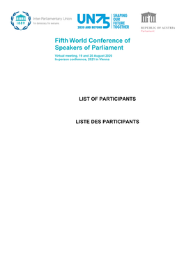 Fifthworld Conference of Speakers of Parliament