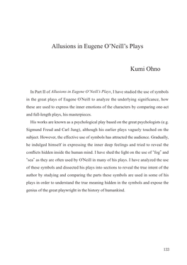 Allusions in Eugene O'neill's Plays Kumi Ohno