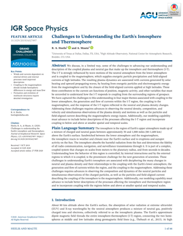 Challenges to Understanding the Earth's Ionosphere And