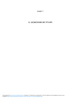 U Geminorum Stars