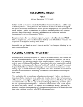 Hex Dumping Primer Flashing a Phone