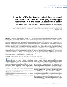 Evolution of Mating Systems in Basidiomycetes and the Genetic Architecture Underlying Mating-Type Determination in the Yeast Leucosporidium Scottii