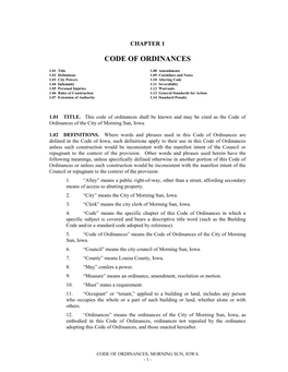 Code of Ordinances