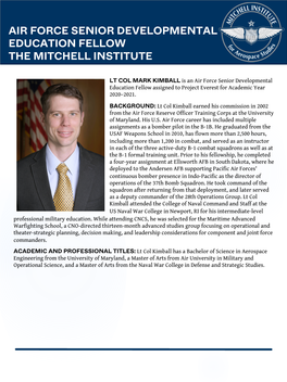 Air Force Senior Developmental Education Fellow the Mitchell Institute