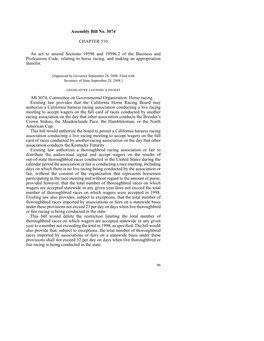 Assembly Bill No. 3074 CHAPTER 510 an Act to Amend Sections 19596 and 19596.2 of the Business and Professions Code, Relating To