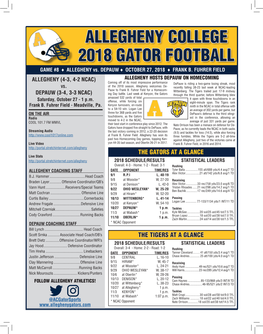 2018 Gator Football Allegheny College