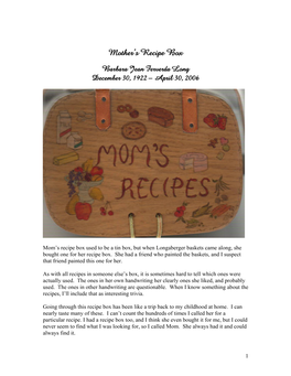 Mother's Recipe