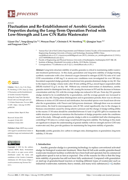 Fluctuation and Re-Establishment of Aerobic Granules Properties During the Long-Term Operation Period with Low-Strength and Low C/N Ratio Wastewater