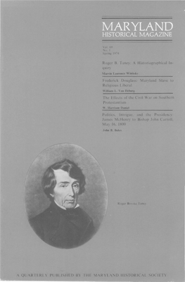 Maryland Historical Magazine, 1974, Volume 69, Issue No. 1