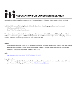 Association for Consumer Research