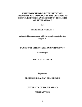 Interpretation, Discourse and Ideology in the Left Behind Corpus, Rhetoric