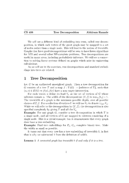 1 Tree Decomposition U Jvuj 1