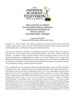 46Th Annual Daytime Emmy® Award Winners