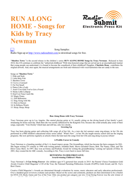 RUN ALONG HOME - Songs for Kids by Tracy Newman