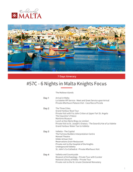 57C - 6 Nights in Malta Knights Focus