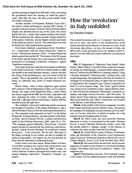 How the 'Revolution' in Italy Unfolded