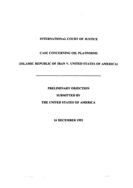 International Court of Justice Case Concerning Oil